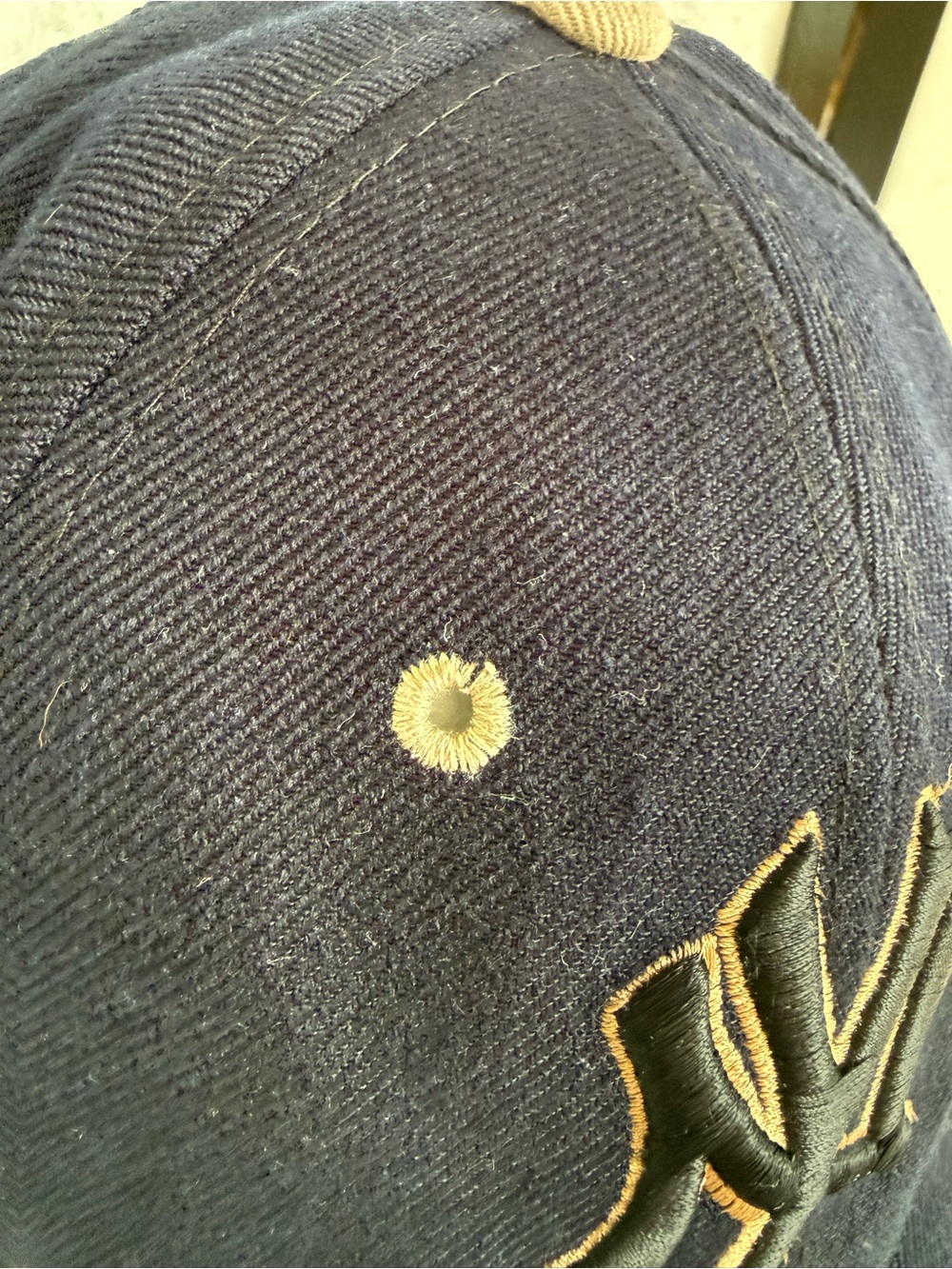Vintage New York Yankees Hat Cap Adjustable Velcro T.R.X Sports Korea Wool Blend - Picture 5 of 9